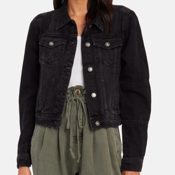 NWT Free People rumors denim jacket black jeans - Picture 4 of 6